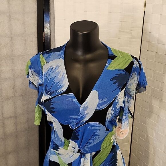 BRAND NEW HARLON & ROSE FLORAL PRINT SHORT SLEEVE DRESS - Picture 7 of 15